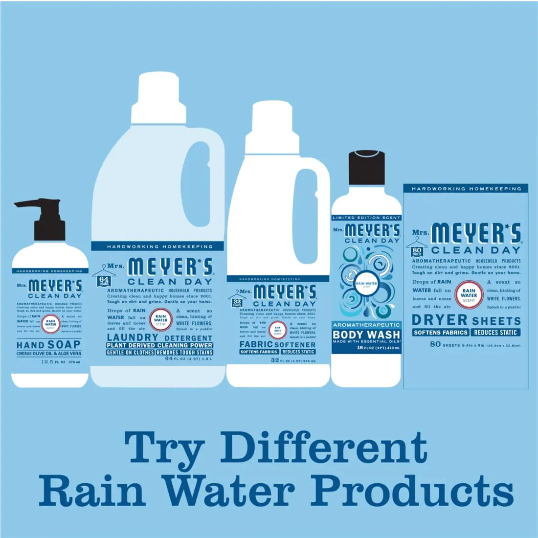 MRS. MEYER'S CLEAN DAY Liquid Hand Soap Refill, Rainwater