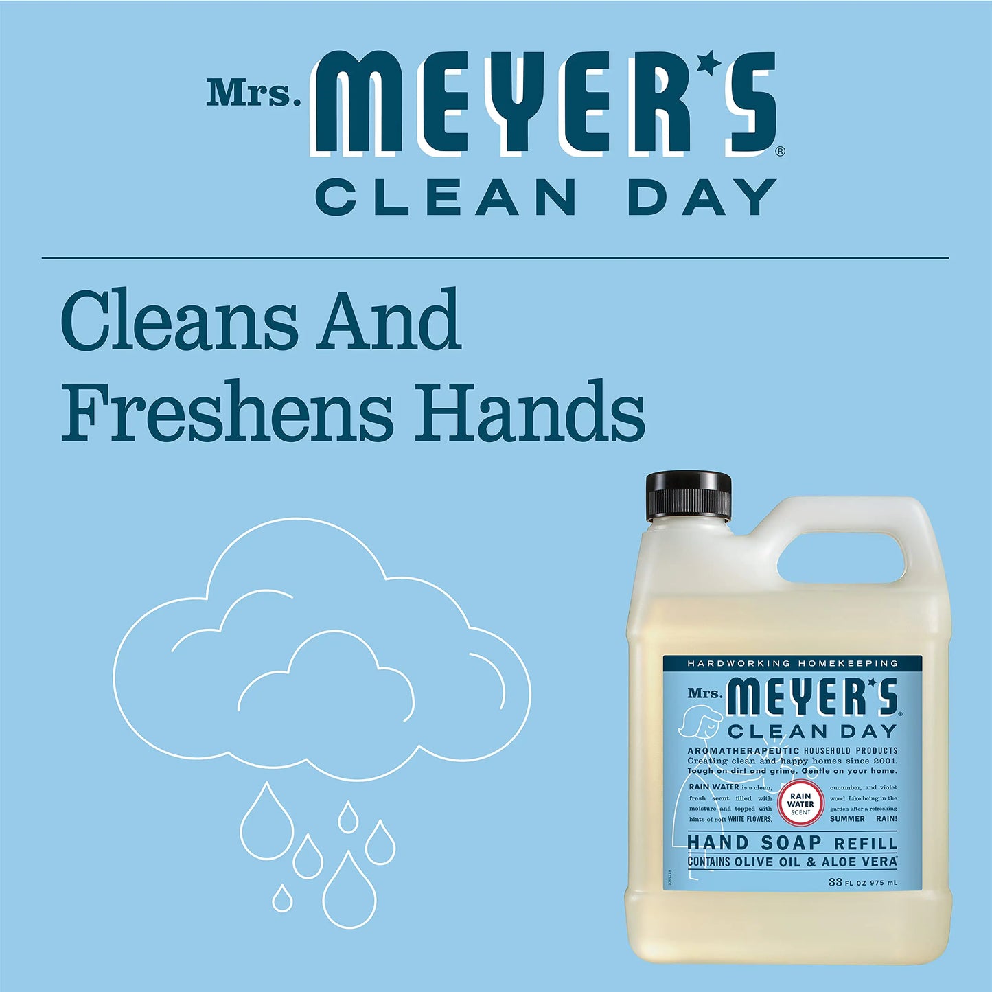 MRS. MEYER'S CLEAN DAY Liquid Hand Soap Refill, Rainwater