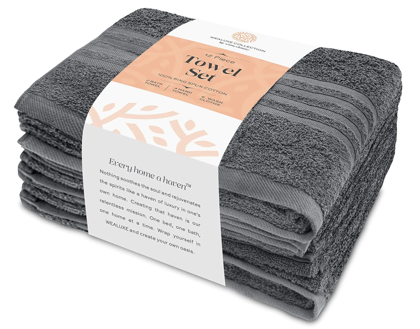 12 Pcs Set Bath Hand Towels