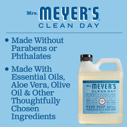 MRS. MEYER'S CLEAN DAY Liquid Hand Soap Refill, Rainwater