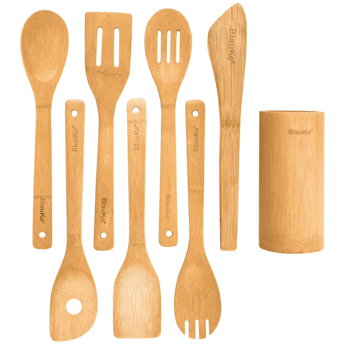 Bamboo Kitchen Utensils Set 8-Pack